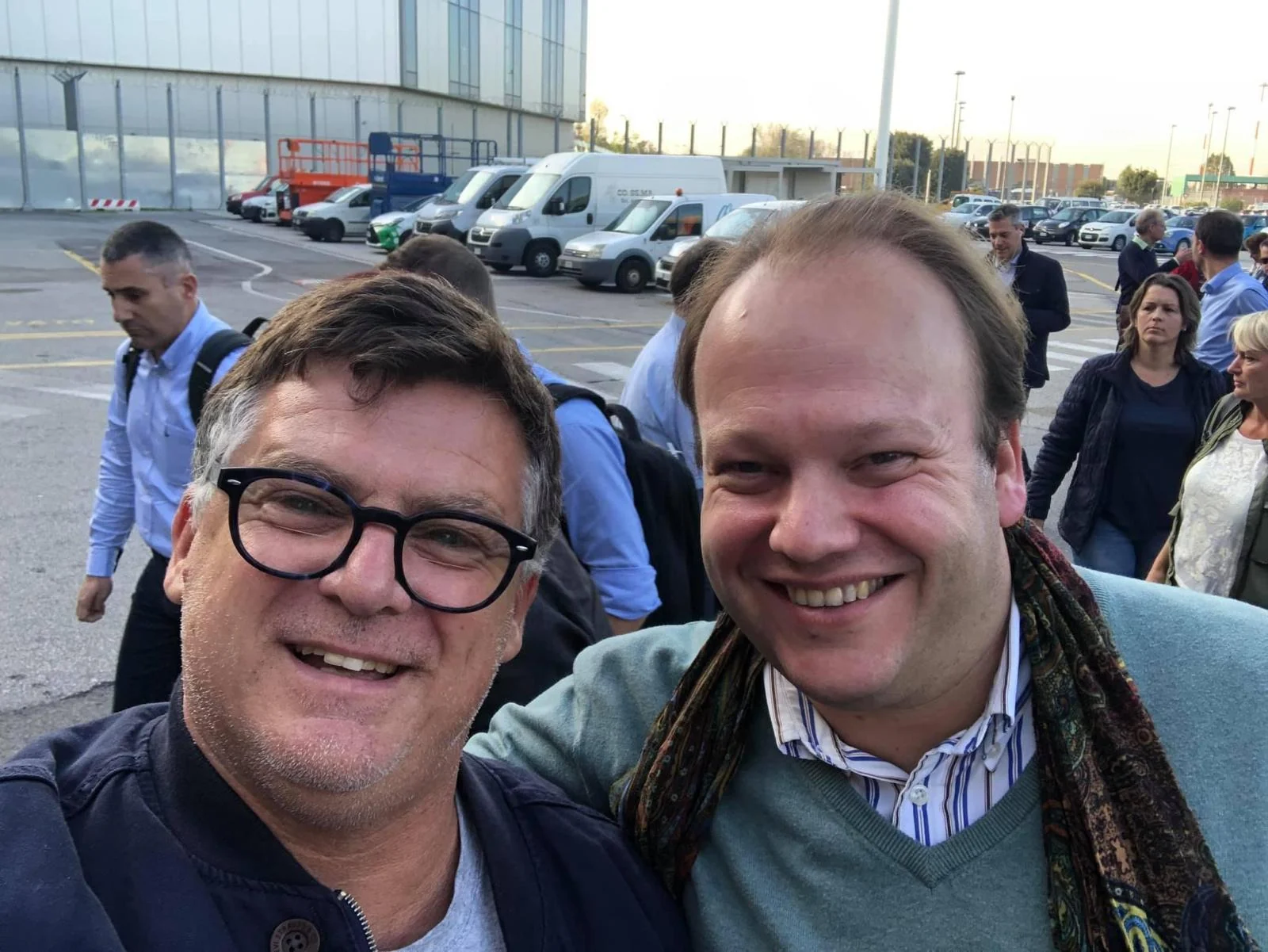 Donnie Callaway with a colleague at an automotive event