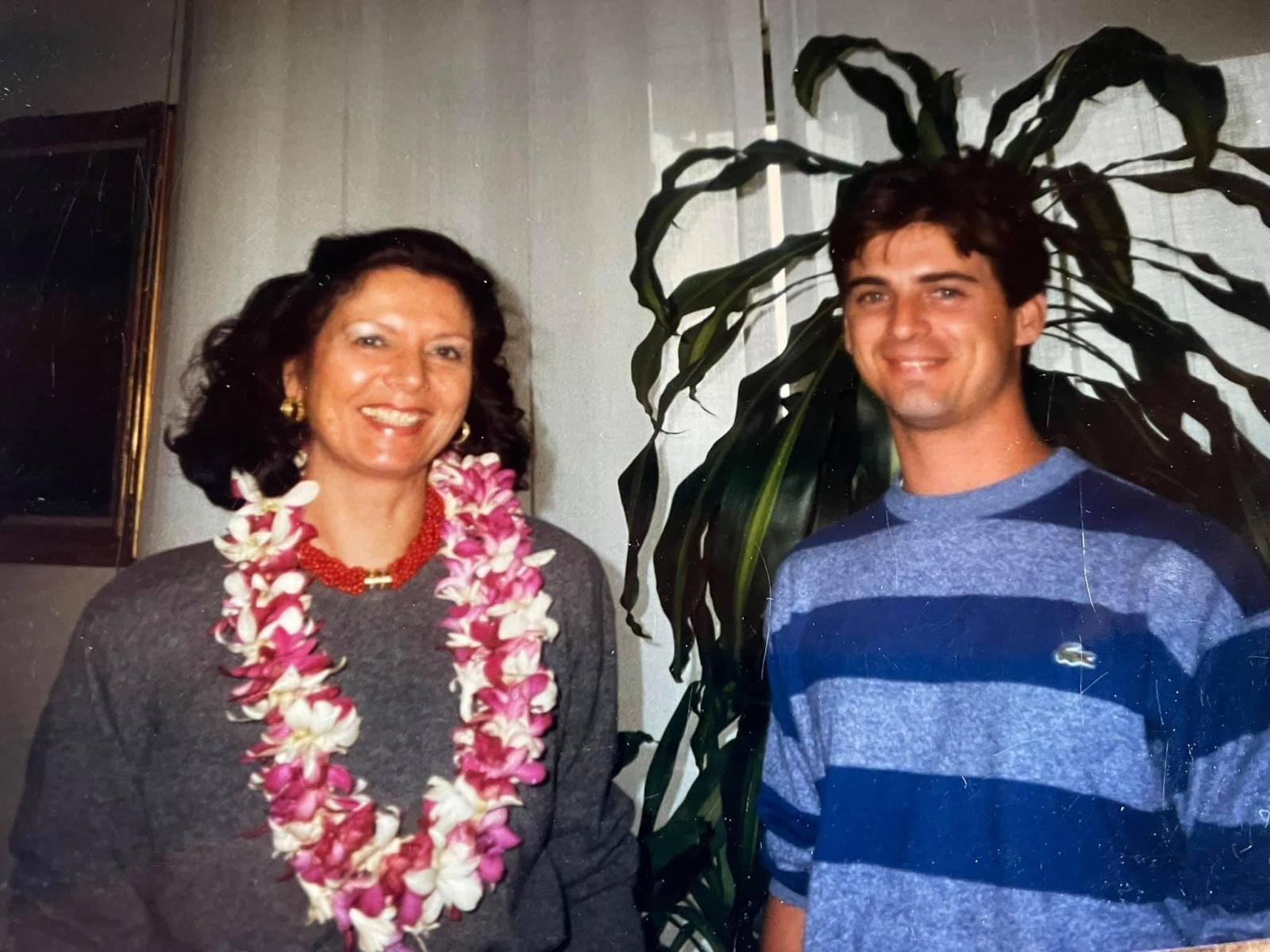 Young Donnie Callaway in Hawaii with a friend